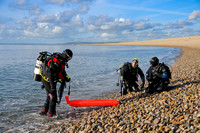 Divers at Chesil Beach
