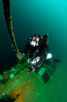 Diver Ascending from wreck